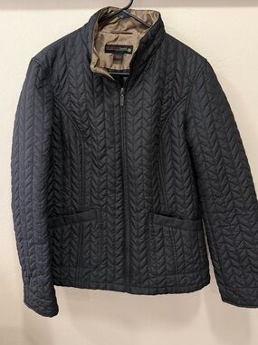 Women’s Black Gold SZ L Weather Tamer Quilted Jacket Spring Fall Clothing